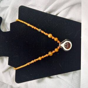 Free People Gold Glass Teardrop Necklace